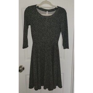 Mia & Tess Black Polka Dot Dress Fit and Flare Size Small
